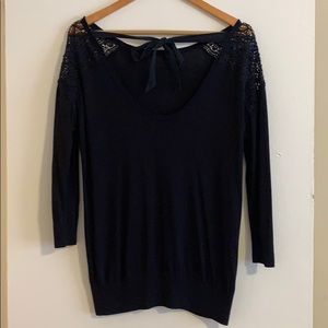 Club Monaco lace shoulder blouse. Size L